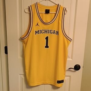 Jordan Michigan Yellow Basketball Jersey 1-Size XL